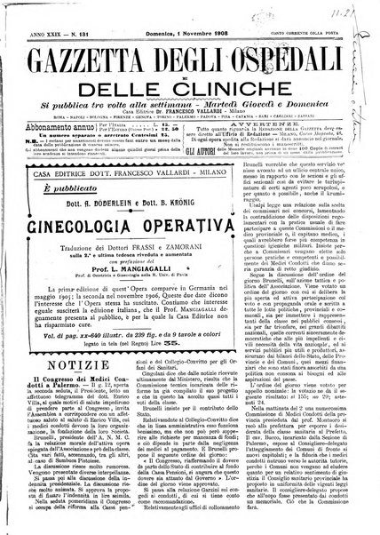 Gazzetta degli ospedali e delle cliniche