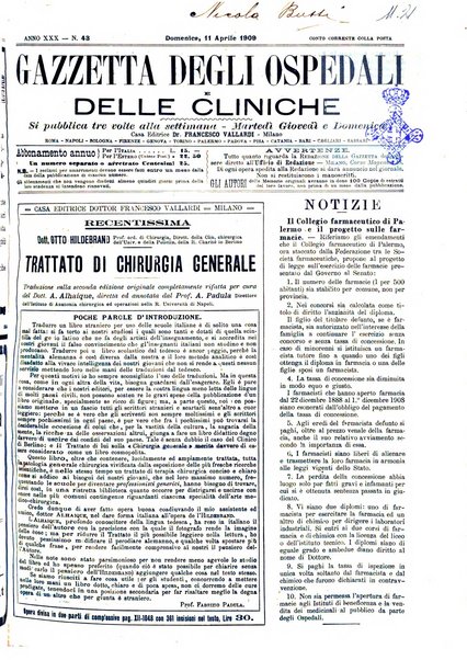 Gazzetta degli ospedali e delle cliniche