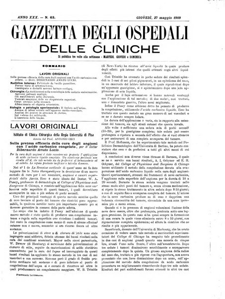 Gazzetta degli ospedali e delle cliniche