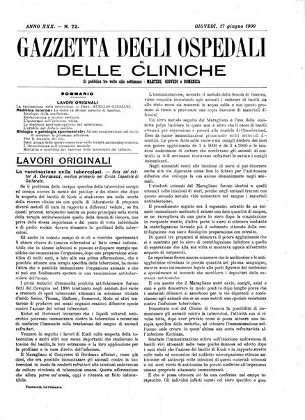 Gazzetta degli ospedali e delle cliniche