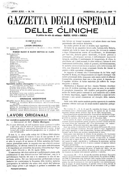 Gazzetta degli ospedali e delle cliniche