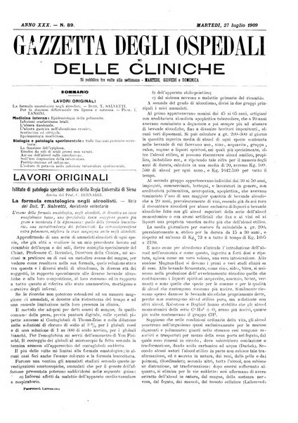 Gazzetta degli ospedali e delle cliniche