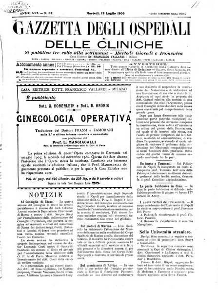 Gazzetta degli ospedali e delle cliniche