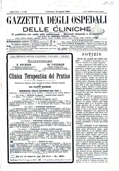 Gazzetta degli ospedali e delle cliniche