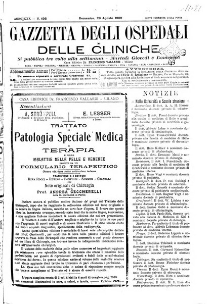 Gazzetta degli ospedali e delle cliniche