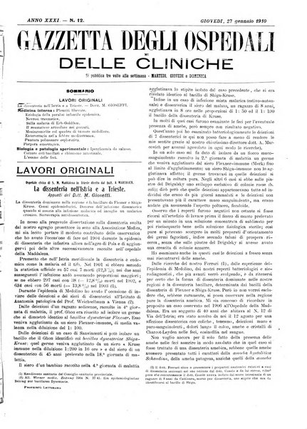 Gazzetta degli ospedali e delle cliniche