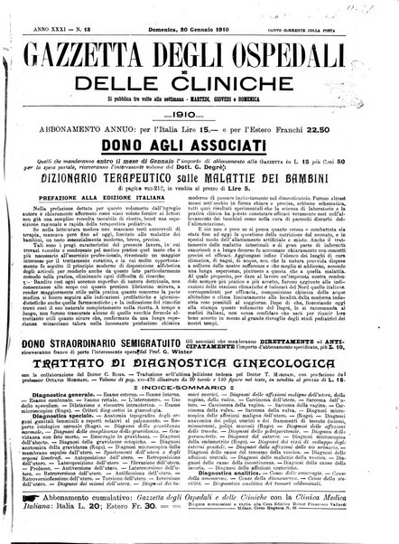 Gazzetta degli ospedali e delle cliniche