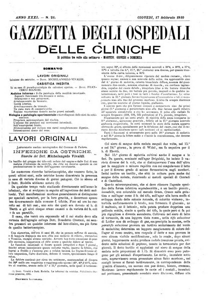 Gazzetta degli ospedali e delle cliniche