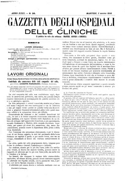 Gazzetta degli ospedali e delle cliniche