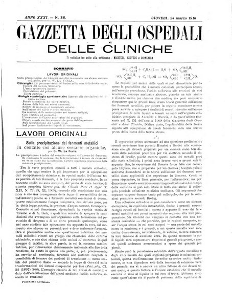 Gazzetta degli ospedali e delle cliniche