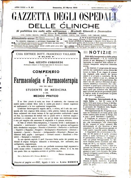 Gazzetta degli ospedali e delle cliniche