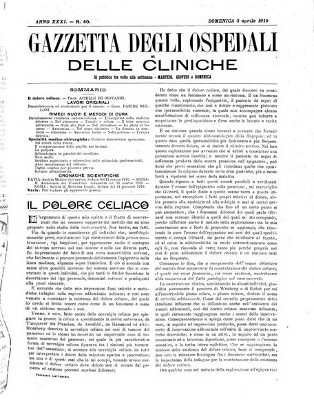 Gazzetta degli ospedali e delle cliniche