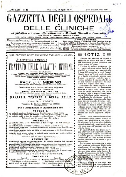 Gazzetta degli ospedali e delle cliniche