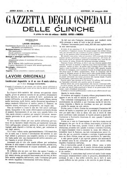 Gazzetta degli ospedali e delle cliniche