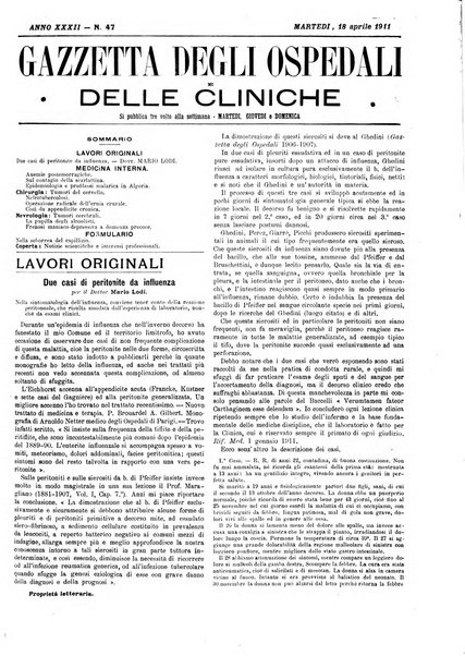 Gazzetta degli ospedali e delle cliniche