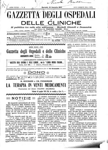 Gazzetta degli ospedali e delle cliniche