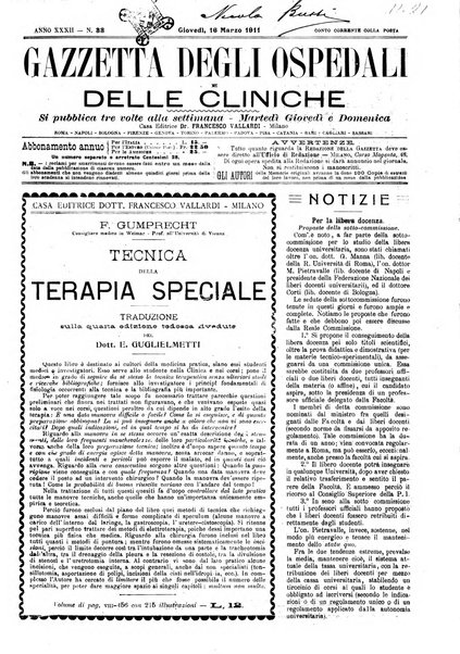 Gazzetta degli ospedali e delle cliniche