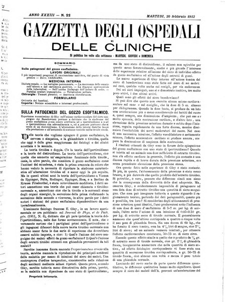 Gazzetta degli ospedali e delle cliniche