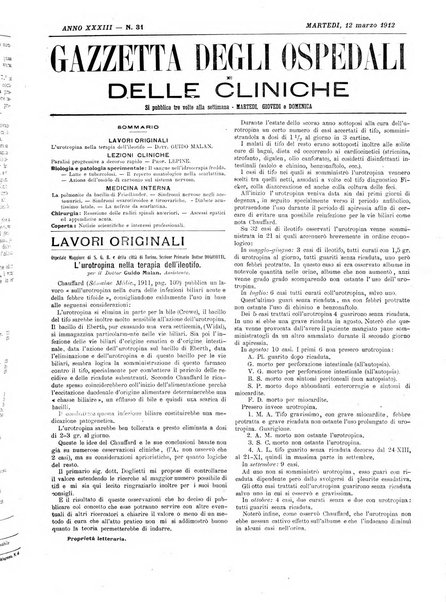 Gazzetta degli ospedali e delle cliniche