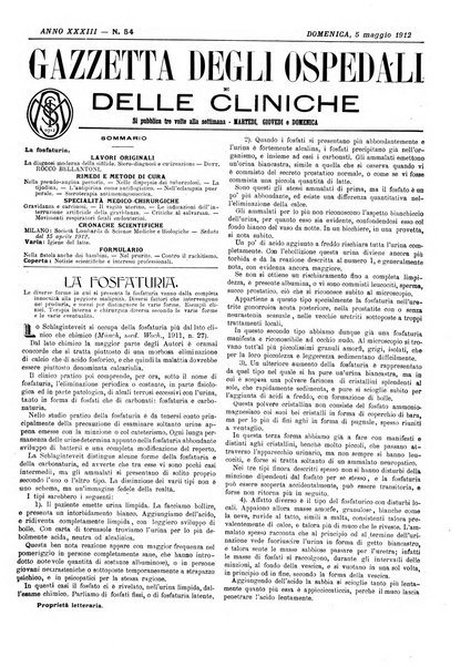 Gazzetta degli ospedali e delle cliniche