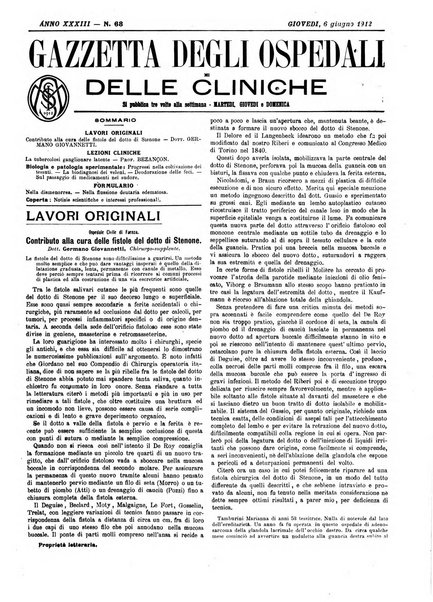 Gazzetta degli ospedali e delle cliniche