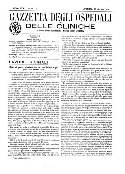 Gazzetta degli ospedali e delle cliniche