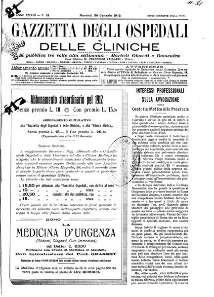 Gazzetta degli ospedali e delle cliniche