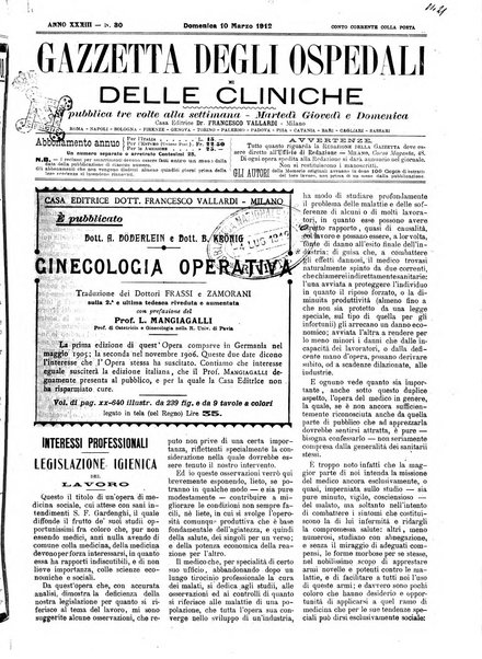 Gazzetta degli ospedali e delle cliniche