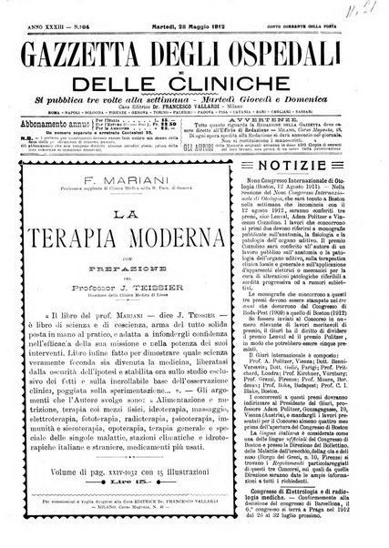 Gazzetta degli ospedali e delle cliniche