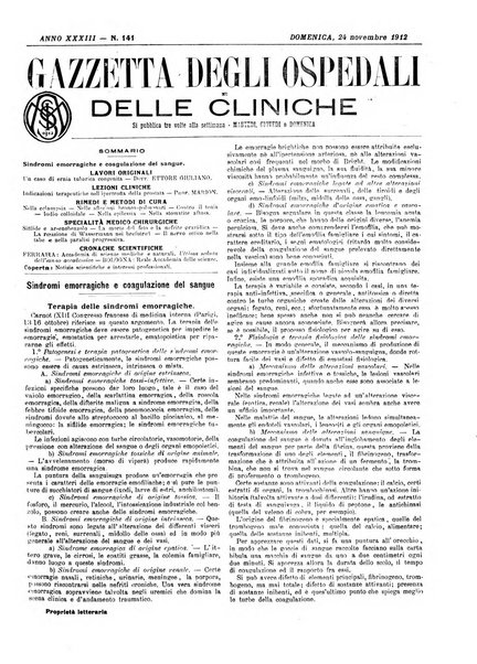 Gazzetta degli ospedali e delle cliniche