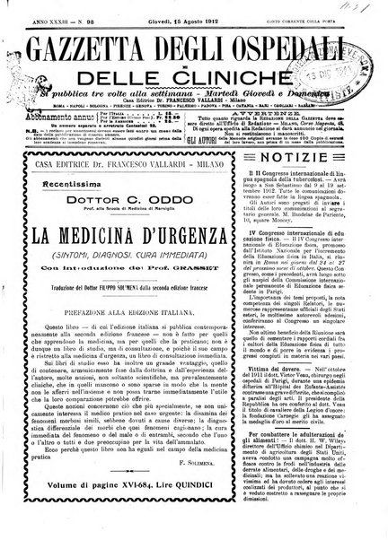 Gazzetta degli ospedali e delle cliniche