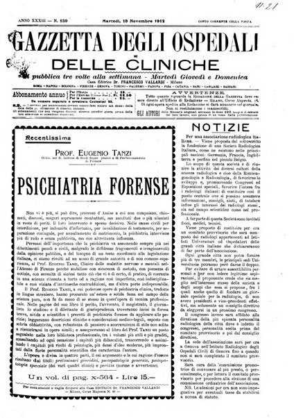 Gazzetta degli ospedali e delle cliniche