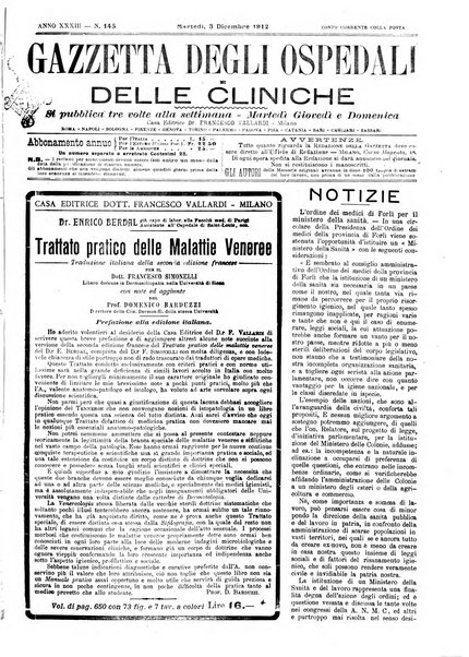 Gazzetta degli ospedali e delle cliniche