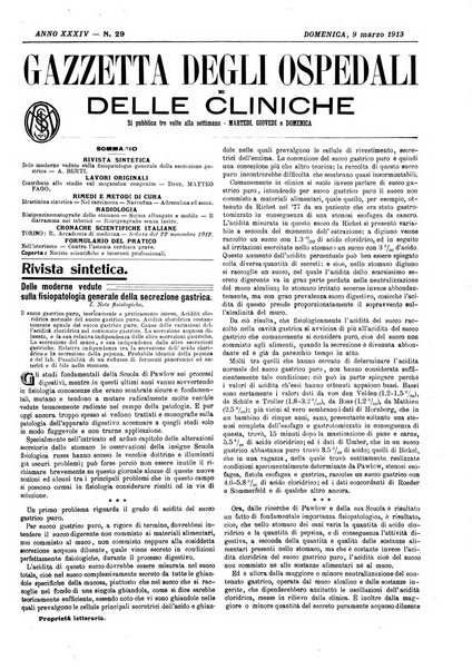 Gazzetta degli ospedali e delle cliniche