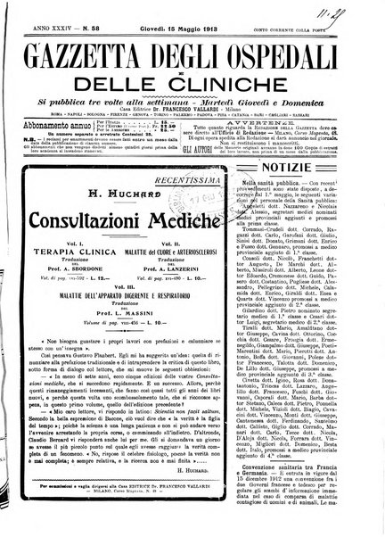 Gazzetta degli ospedali e delle cliniche