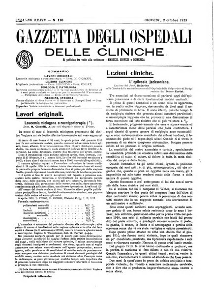 Gazzetta degli ospedali e delle cliniche