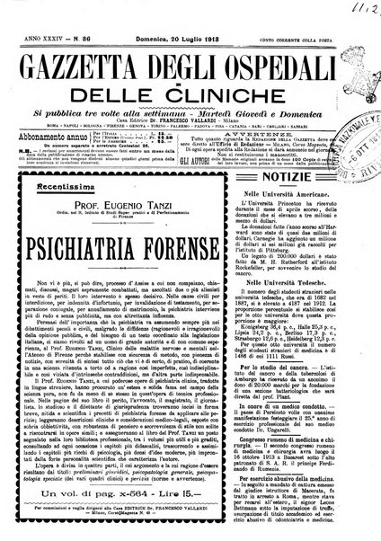 Gazzetta degli ospedali e delle cliniche