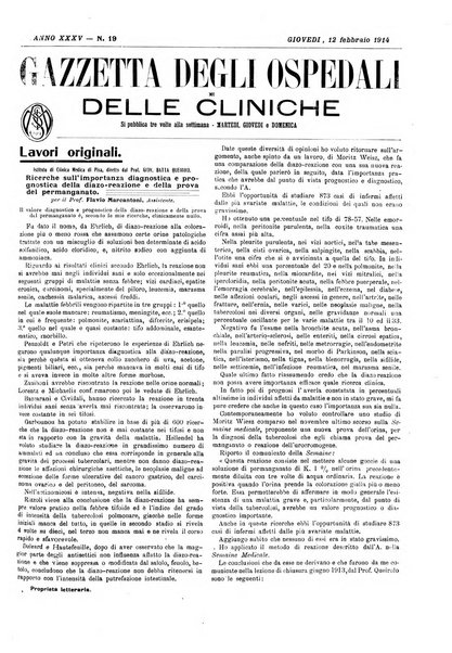 Gazzetta degli ospedali e delle cliniche