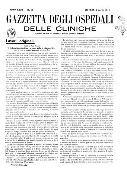 Gazzetta degli ospedali e delle cliniche