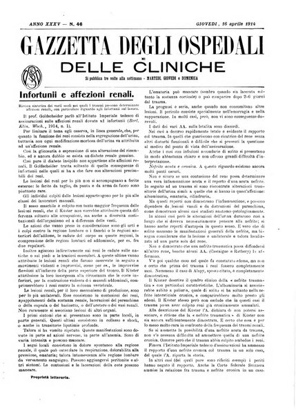 Gazzetta degli ospedali e delle cliniche