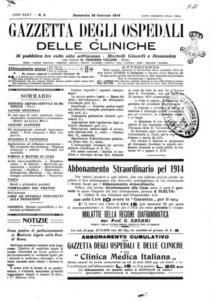 Gazzetta degli ospedali e delle cliniche