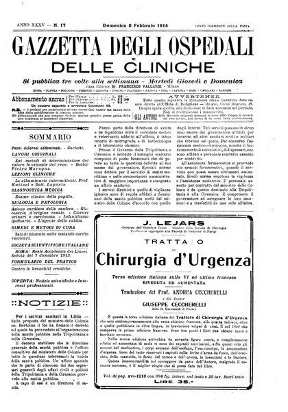 Gazzetta degli ospedali e delle cliniche