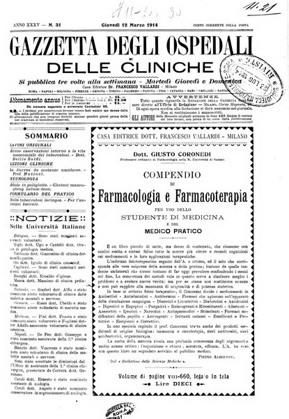 Gazzetta degli ospedali e delle cliniche