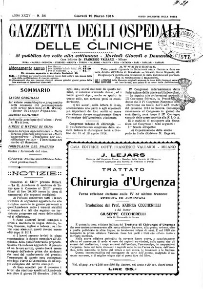 Gazzetta degli ospedali e delle cliniche