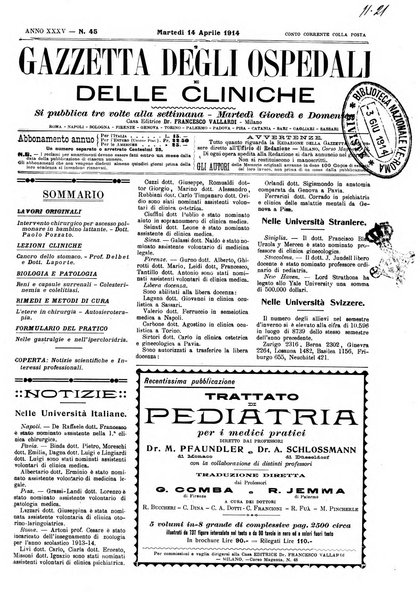 Gazzetta degli ospedali e delle cliniche