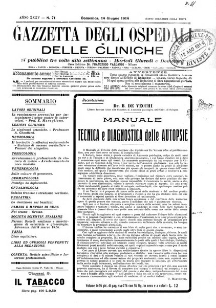 Gazzetta degli ospedali e delle cliniche