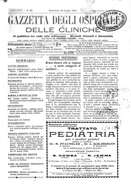 Gazzetta degli ospedali e delle cliniche