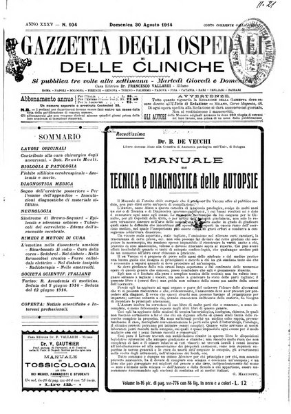 Gazzetta degli ospedali e delle cliniche