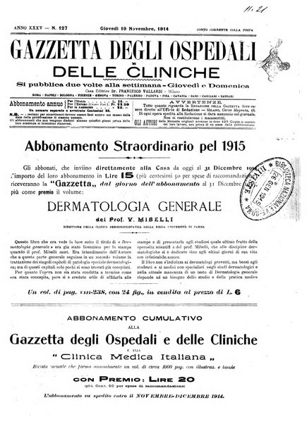 Gazzetta degli ospedali e delle cliniche