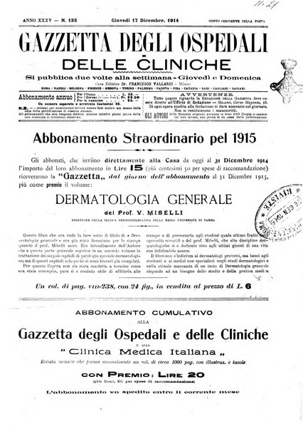 Gazzetta degli ospedali e delle cliniche